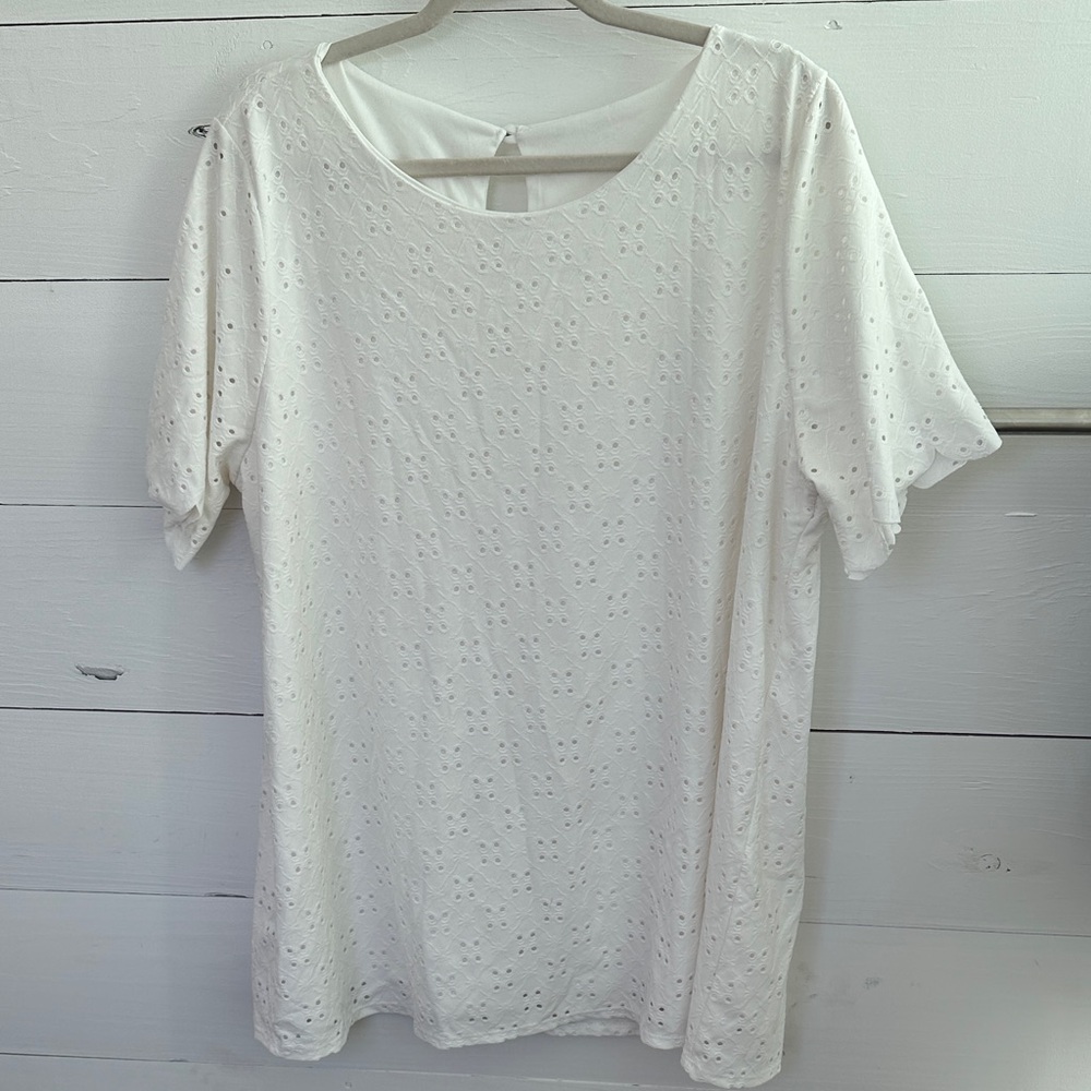 NWOT Chic Soul White Eyelet Blouse